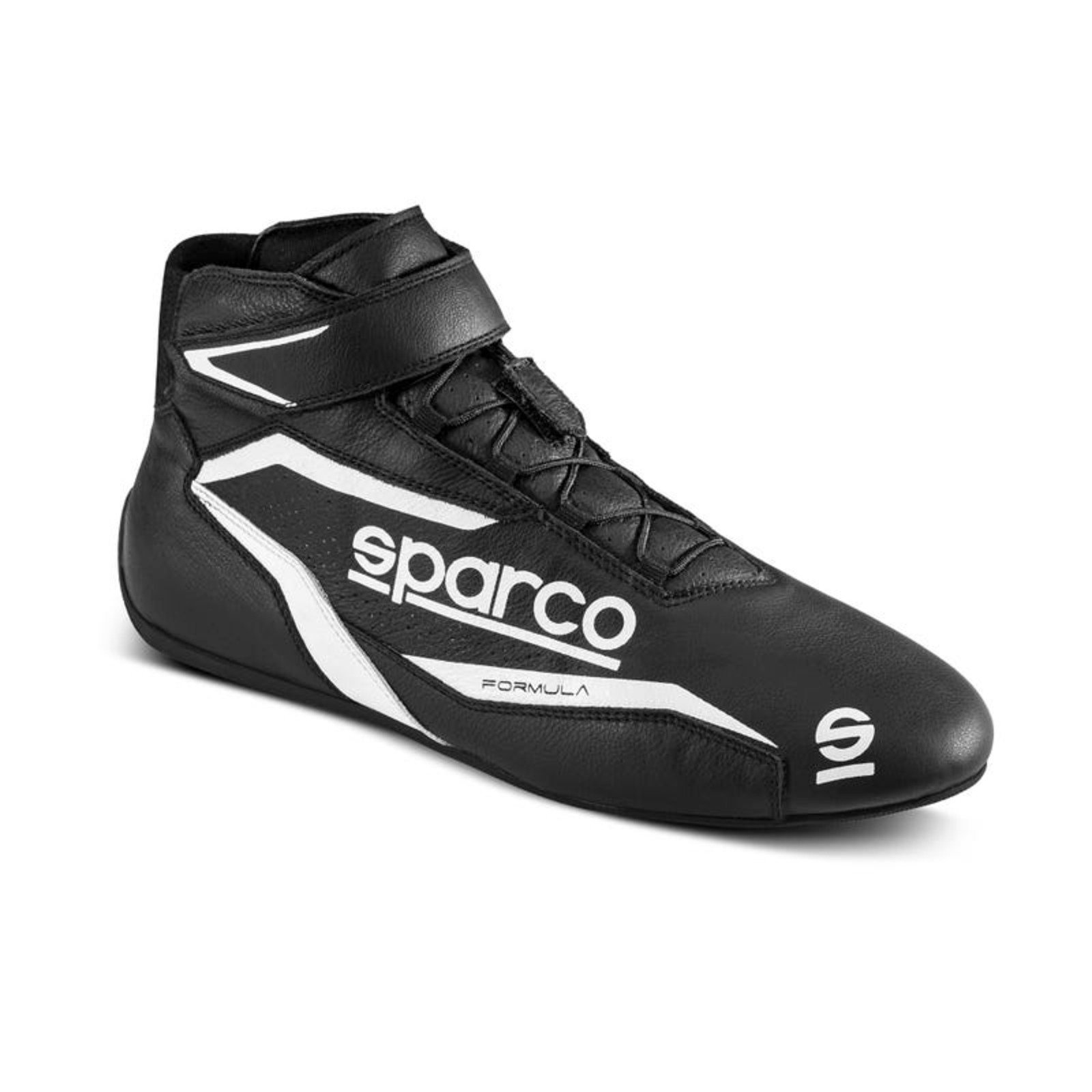 Sparco Formula black racing shoes mid top leather race boots