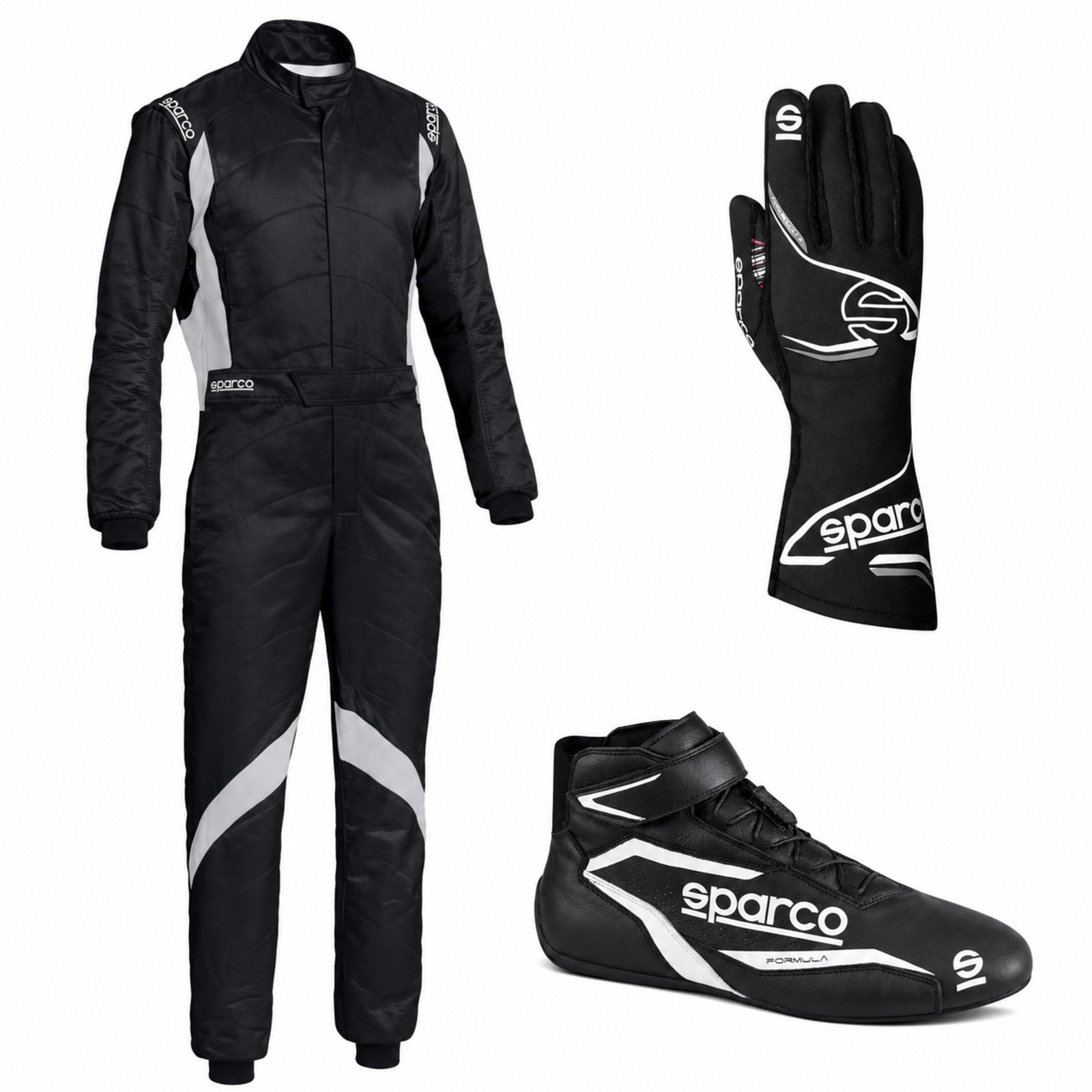 Sparco Sprint Racing Suit Kit with Formula Shoes & Land Gloves