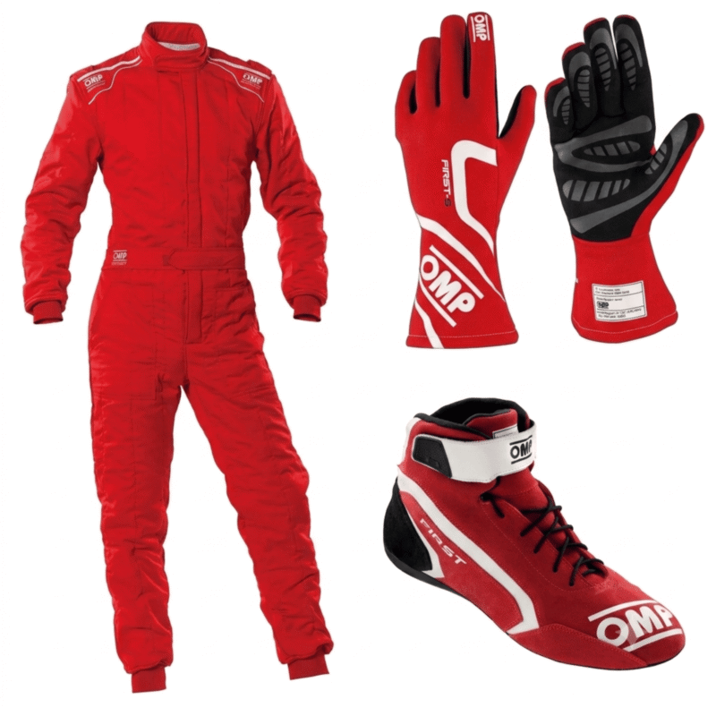 OMP Go Kart Racing Suit Complete Kit Digital Printed Level2 Kart Suit Shoes & Gloves