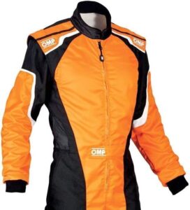 OMP Orange Go Kart Kids Racing Suit Digital Printed Made to Measure Level 2 Karting