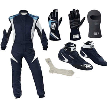 OMP Go Kart Race Suit Blue Complete Kit Digital Printed Made To Measure Level 2 Karting 