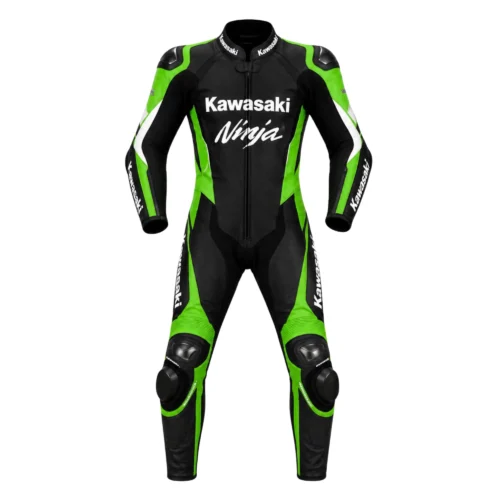 Kawasaki Ninja One-Piece Leather Motorcycle Racing Suit – Premium Track Day Performance Suit