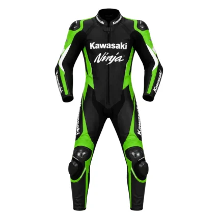 Kawasaki Ninja One-Piece Leather Motorcycle Racing Suit – Premium Track Day Performance Suit