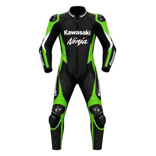 Kawasaki Ninja One-Piece Leather Motorcycle Racing Suit – Premium Track Day Performance Suit