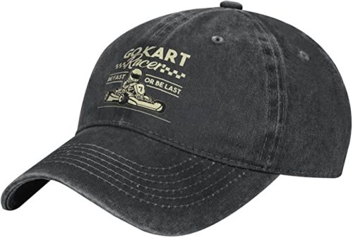 Go Kart Racing Cap Grey Colour Digital Printed Made To Measure Level 2 Karting