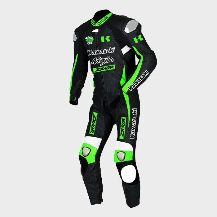 Kawasaki Ninja One-Piece Leather Motorcycle Racing Suit – Premium Track Day Performance Suit