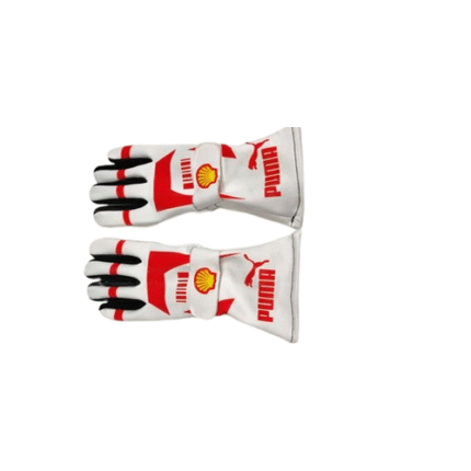Ferrari White Go Kart Racing Gloves – Grip & Flexibility