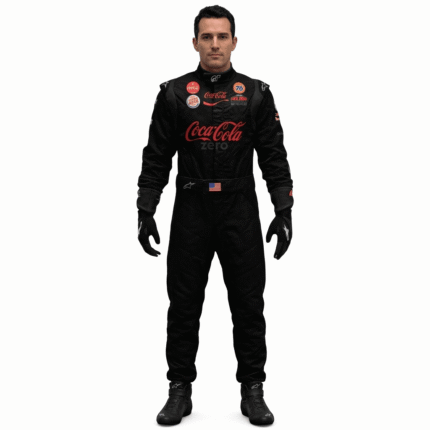 Coca-Cola Go-Kart Racing Suit Black – Digital Printed One Piece Karting Outfit