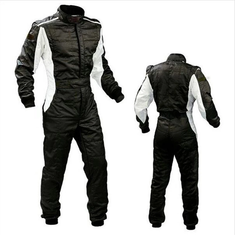 Go Kart Black & White Colour Race Suit Digital Printed, Made-to-Measure, Level 2 Karting