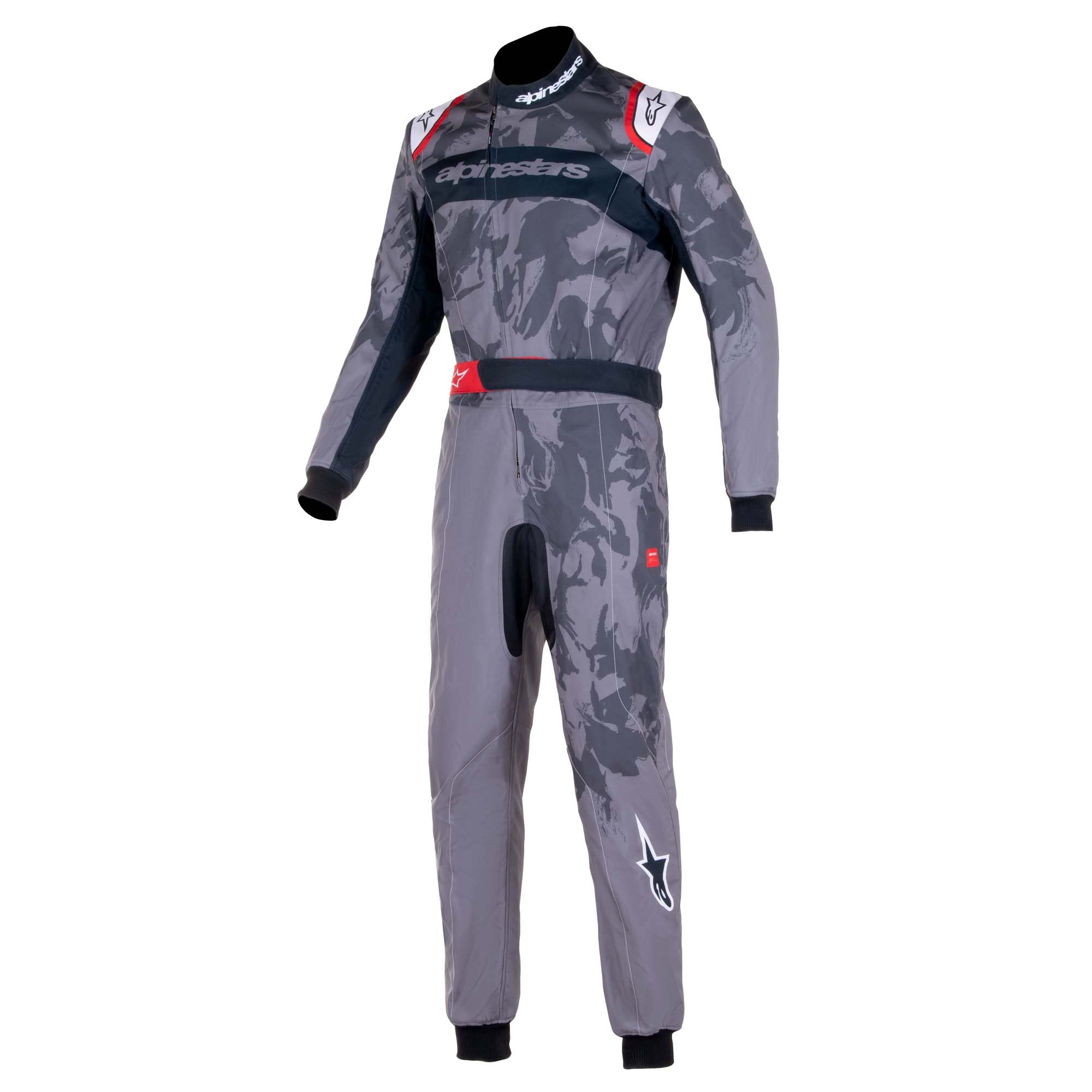 Alpine Stars Go Kart Race Suit Grey and Black Digital Printed Made to Measure Level 2 Karting