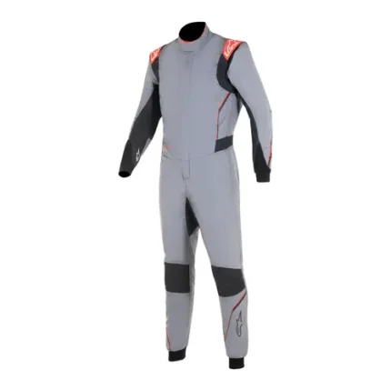 Alpinestars Hypertech V3 Auto Racing Suit Mid-Gray Black Red Fluo Ultra-Lightweight Two-Layer Digital Printed Driver Suit