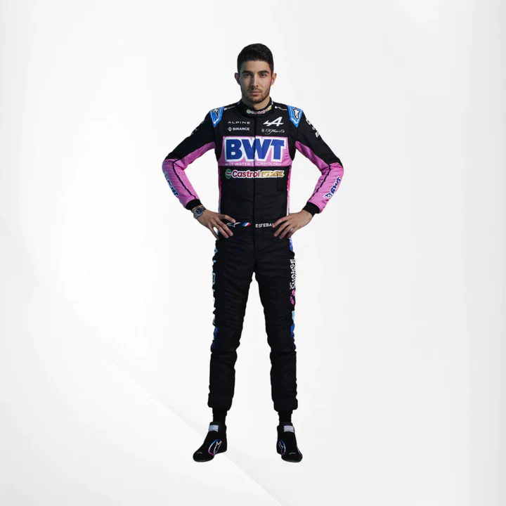 Alpine Go Kart Race Suit Black and Pink Digital Printed Made to Measure Level 2 Karting