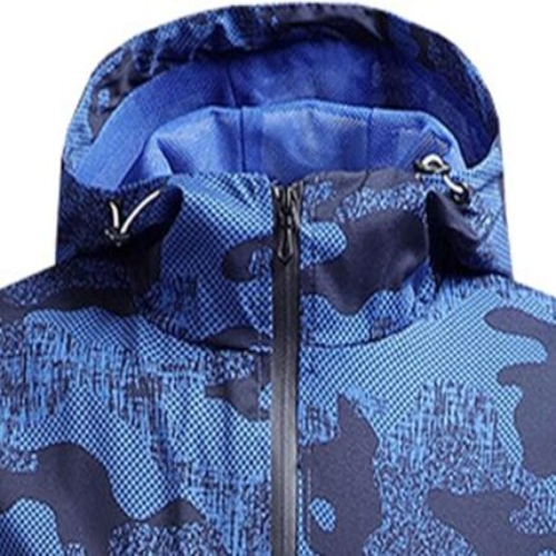 Men’s Blue Camouflage Windbreaker Jacket | Lightweight Waterproof Outdoor Coat Men’s Blue Camouflage Windbreaker Jacket | Lightweight Waterproof Outdoor Coat