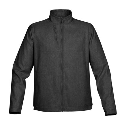 Men’s Herringbone Textured Jacket with Rib Trim and Metal Zipper