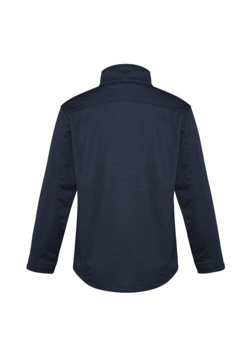 Men's Navy Softshell Jacket with Zip-Up Closure - Water-Resistant, Windproof