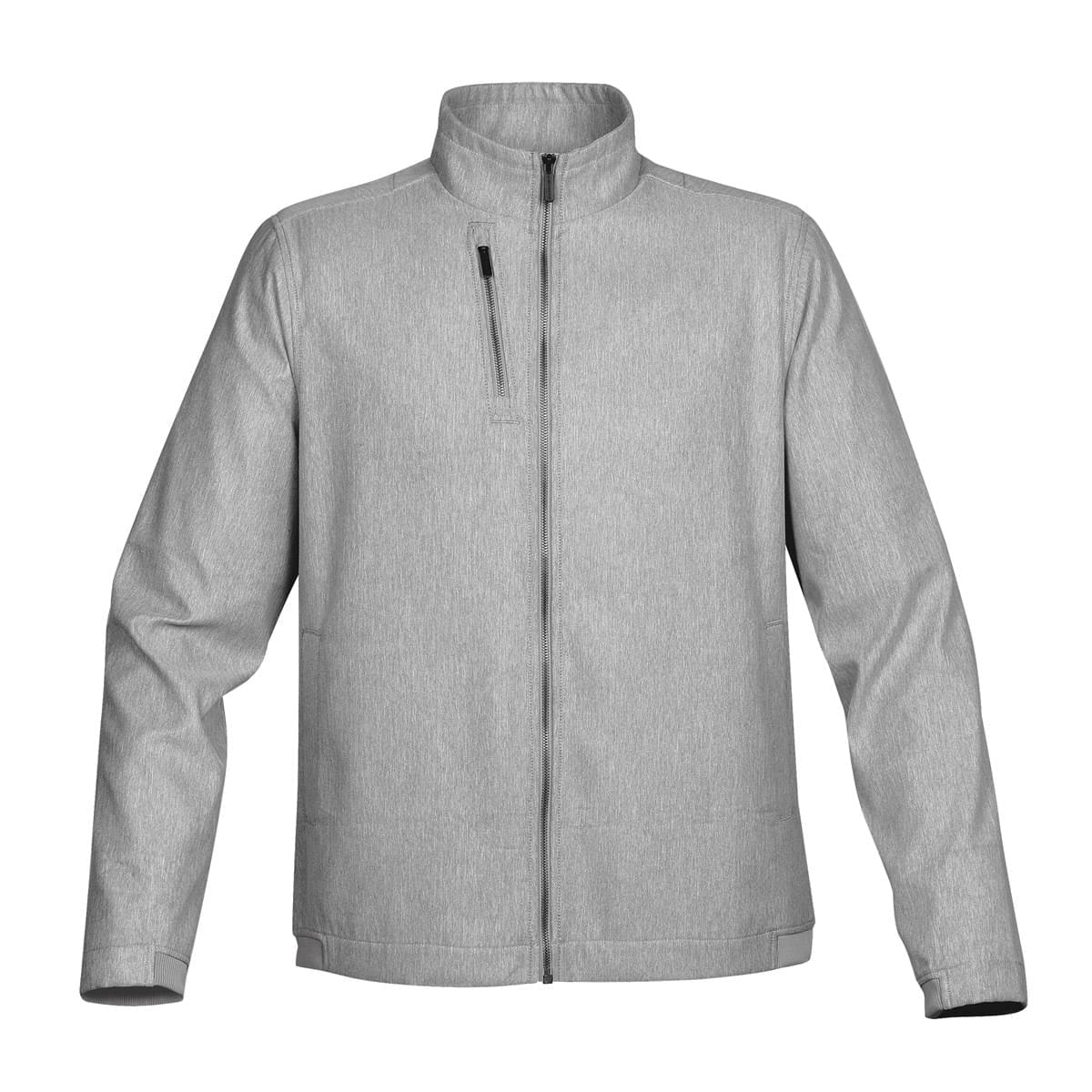 Men’s Herringbone Textured Jacket with Rib Trim and Metal