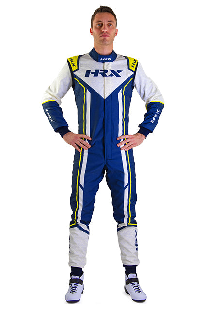 HRX Pro Series Racing Suit With Curdora Fabric | White/Blue