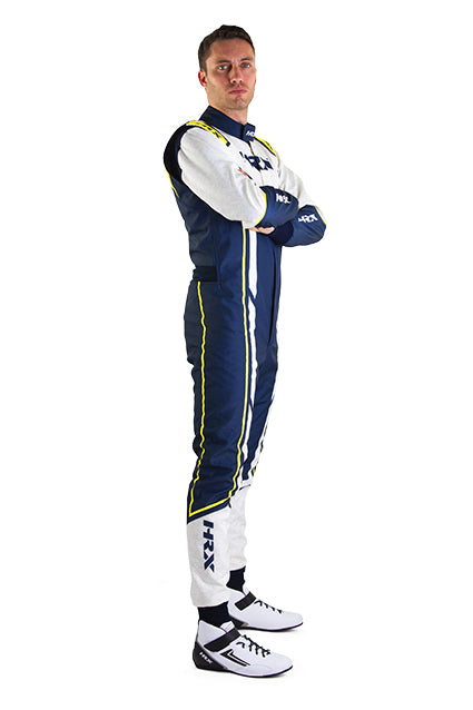 HRX Pro Series Racing Suit With Curdora Fabric | White/Blue |