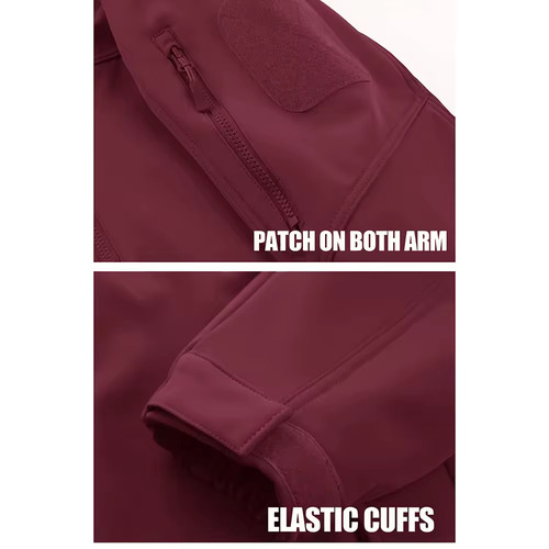 Men’s Waterproof Softshell Tactical Jacket – Windproof Burgundy