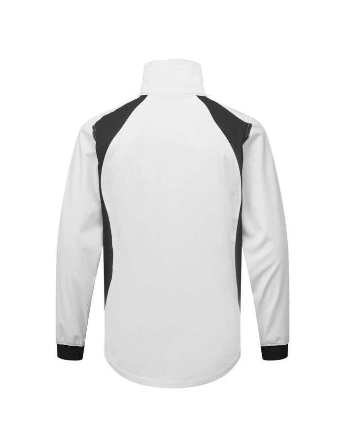 Men's White Softshell Jacket with Black Accents