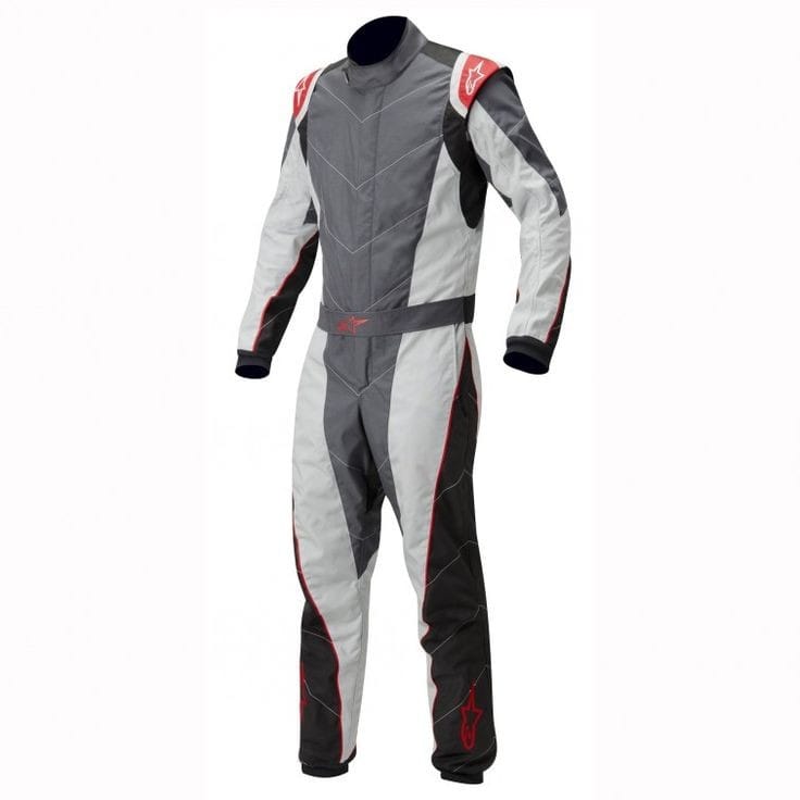 Alpine Star Go Kart Race Suit Grey and White Digital Printed Made to Measure Level 2 Karting CE FIA Approved.