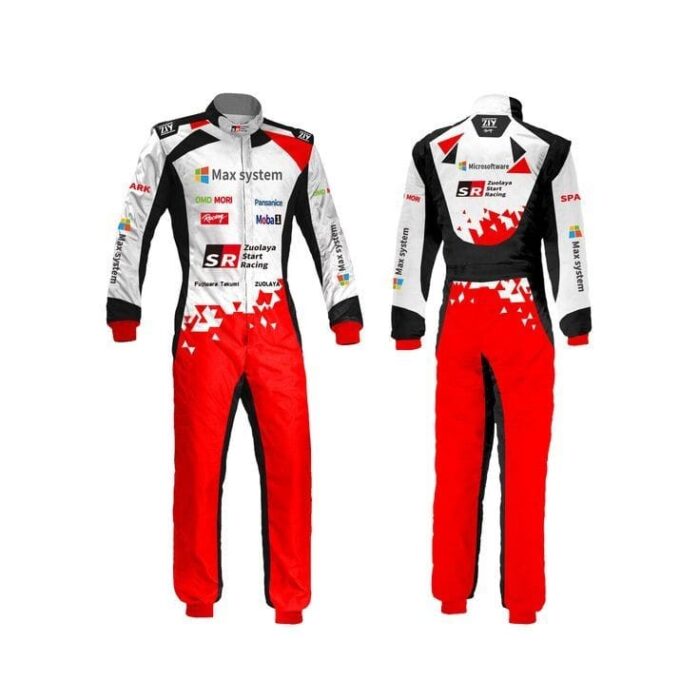 Red and White Bull Go Kart Race Suit Digital Printed Custom Fit Level 2 Karting CE FIA Approved