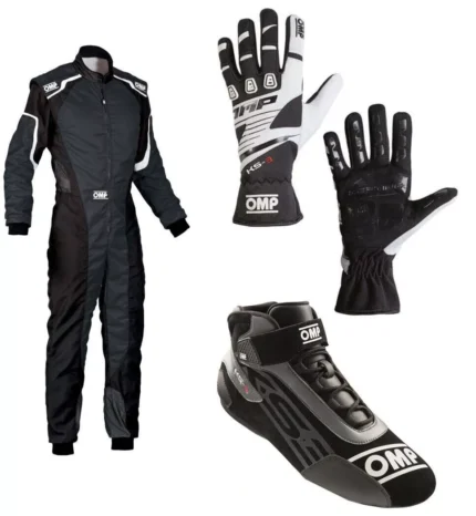 OMP Go Kart Racing Complete Kit With Suit, Gloves, and Shoes Digital Printed Level 2 Suit CE FIA Approved