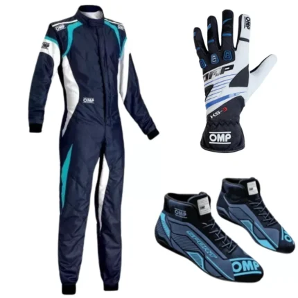 OMP Go Kart Racing Complete Kit with Suit, Gloves and Shoes Digital Printed level 2 Karting Suit with Customize Options