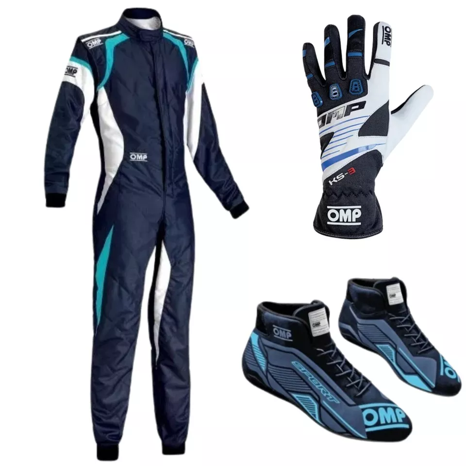 OMP Go Kart Racing Complete Kit with Suit, Gloves and Shoes Digital Printed level 2 Karting Suit with Customize Options OMP Go Kart Racing Complete Kit with Suit, Gloves and Shoes Digital Printed level 2 Karting Suit with Customize Options