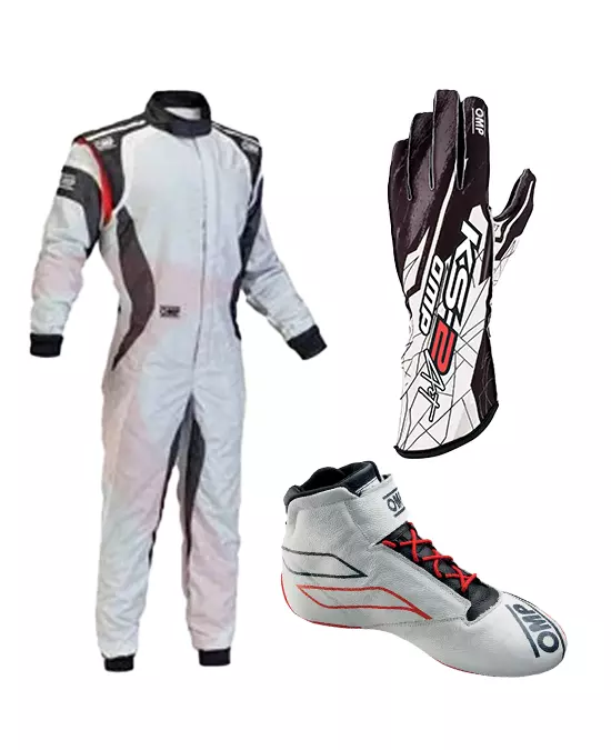 OMP Go Kart Racing Complete Kit with Suit, Gloves, and Shoes Digital Printed level 2 Karting Suit with Customize Options