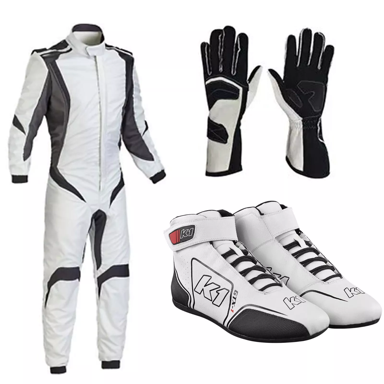 K1 Go Kart Racing Complete Kit with Suit, Gloves and Shoes Digital Printed Level 2 Suit