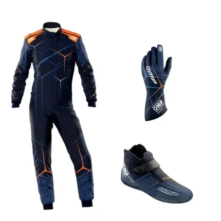 OMP One Art Navy Orange Racing Suit Kit | Pro Level 2 Track Set