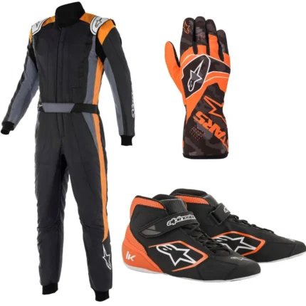 Alpine Star Go Kart Racing Complete Kit with Suit, Shoes, and Gloves Digital Printed Level 2 Suit CE FIA Approved