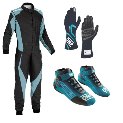 Alpine Suit Go Kart Racing Complete Kit with Suit, Shoes, and Gloves Digital Printed Level 2 Suit CE FIA Approved