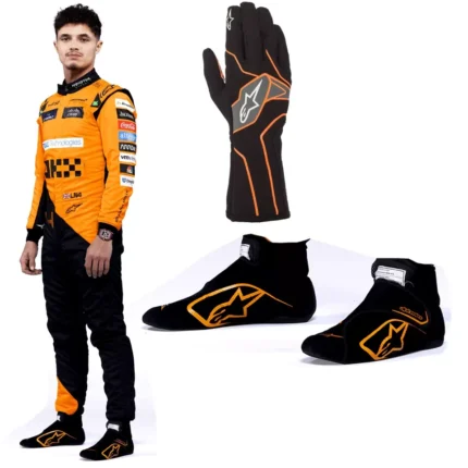 Alpine Star Go Kart Racing Complete Kit with Suit, Shoes, and Gloves Digital Printed Level 2 Suit CE FIA Approved