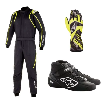 Alpine Star Go Kart Racing Complete Kit With Suit, Shoes, and Gloves Digital Printed Level 2 Suit CE FIA Approved