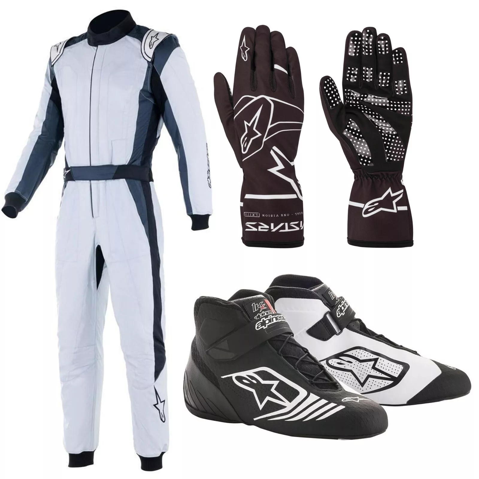 Alpine Star Go Kart Racing Complete Kit With Suit, Shoes, and Gloves Digital Printed Level 2 Suit 