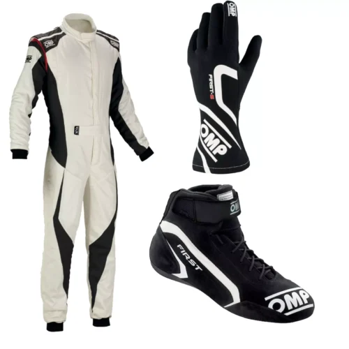 OMP Go Kart Racing Complete Kit With Suit, Shoes, and Gloves Digital Printed Level 2 Suit CE FIA Approved