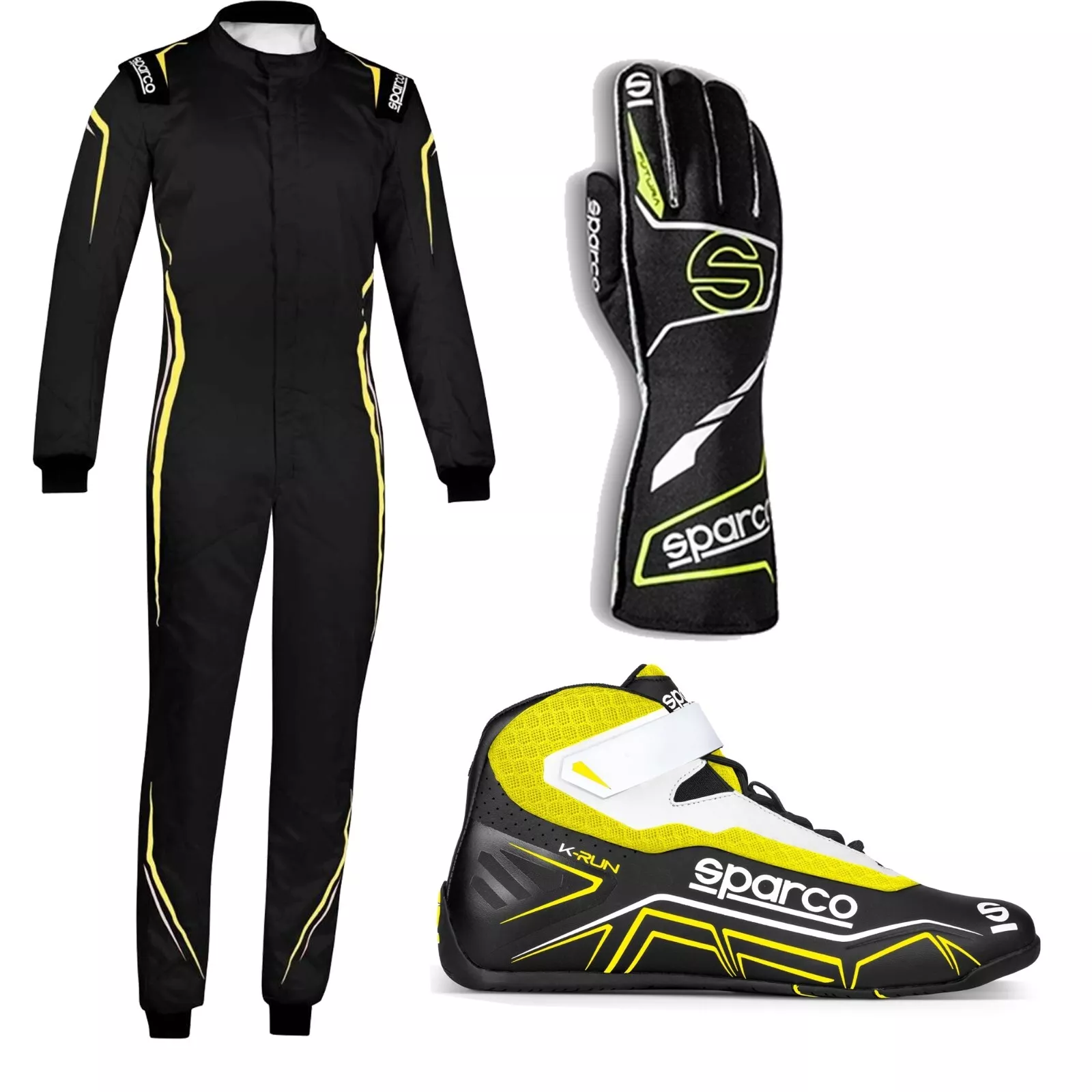 Sparco Go Kart Complete Kit With Suit, Gloves, and Shoes Digital Printed level 2 Karting Racing Suit with Customize Sizing