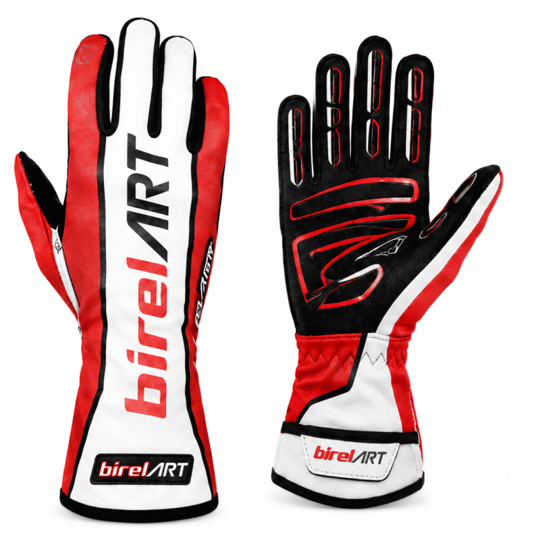 alpinestars birel art red white black racing gloves official karting glove pair silicone printed palm grip safety wear track day gauntlet gloves