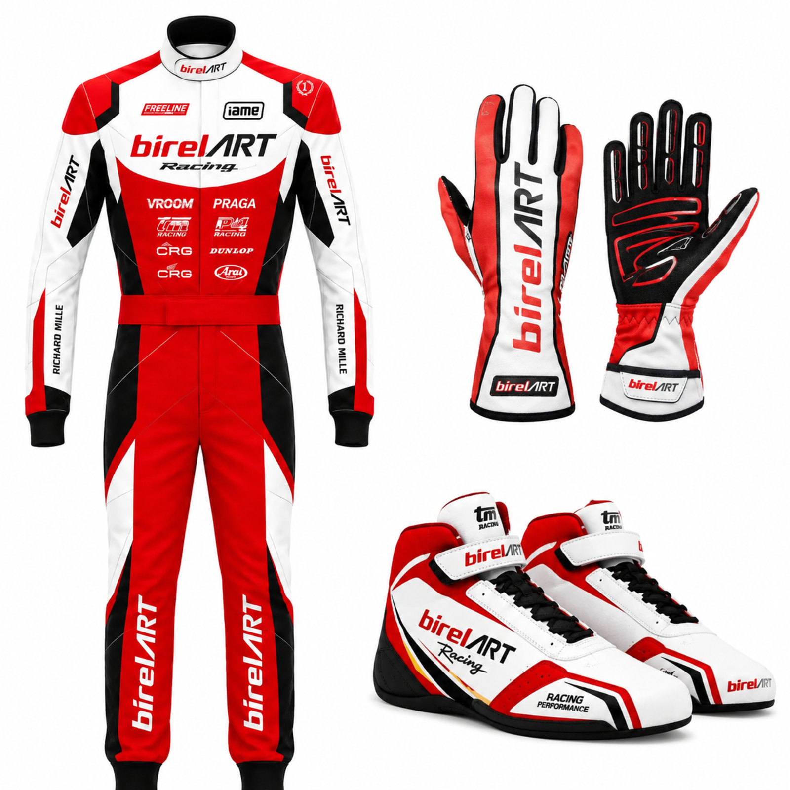 Alpinestars Birel ART Racing Suit Kit | Red White Pro Track Set