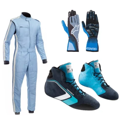 Alpine Star Go Kart Racing Complete Kit With Suit, Shoes, And Gloves Digital Printed Level 2 Suit CE FIA Approved