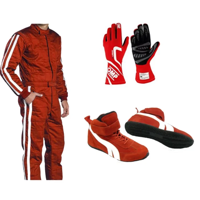 OMP Go Kart Racing Complete Kit With Suit, Shoes, And Gloves Digital Printed Level 2 Suit