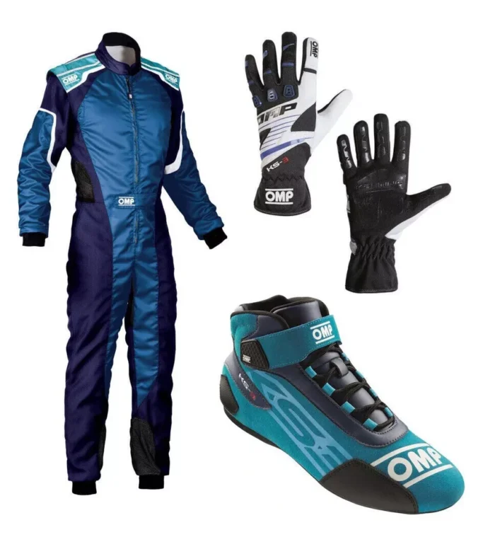 OMP Go Kart Racing Complete Kit With Suit, Shoes, And Gloves Digital Printed Level 2 Suit