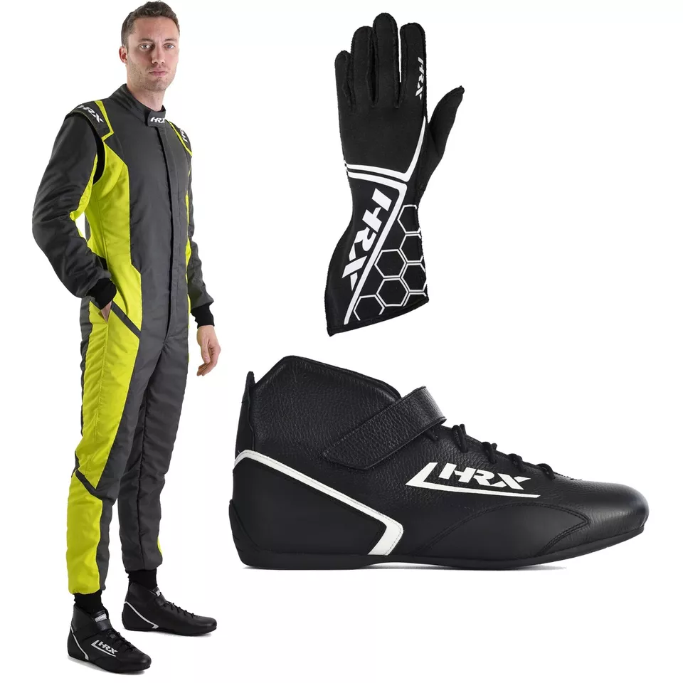 HRX Go Kart complete kit Whit Suit, Shoes, And Gloves Digital Printed  Karting with Customize Sizing HRX Go Kart complete kit Whit Suit, Shoes, And Gloves Digital Printed  Karting with Customize Sizing