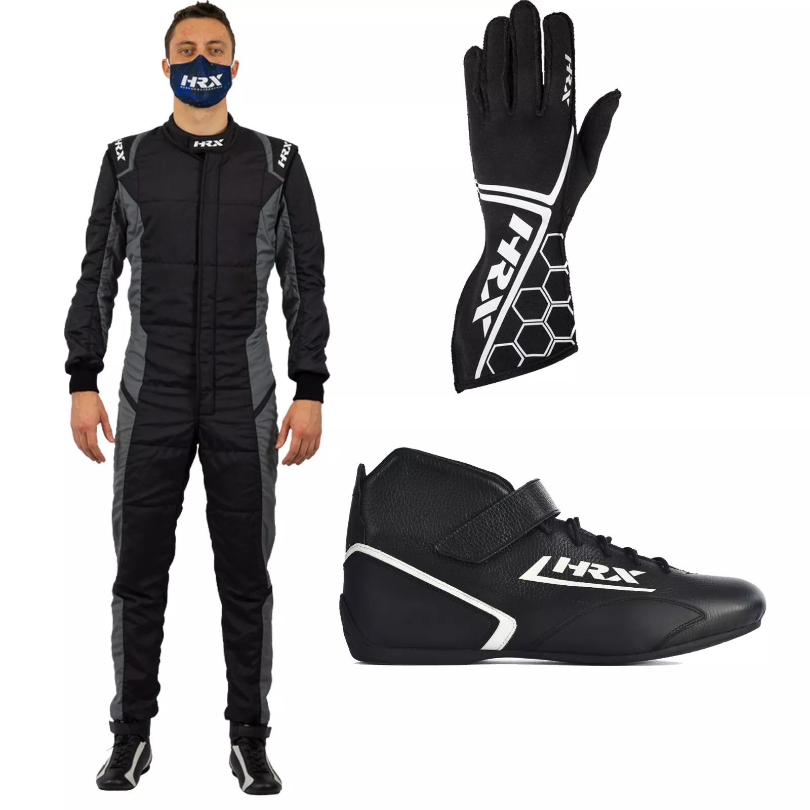 HRX Go Kart complete kit With Suit, Shoes, And Gloves Digital Printed Karting with Customize Sizing HRX Go Kart complete kit With Suit, Shoes, And Gloves Digital Printed Karting with Customize Sizing