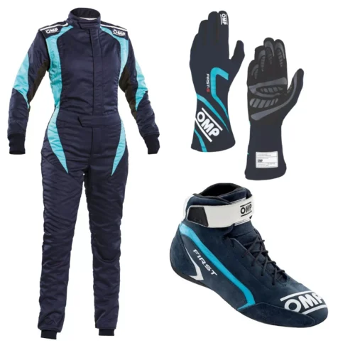 OMP Go Kart Racing Complete Kit Suit, Shoes, And Gloves Digital Printed Level 2 Suit