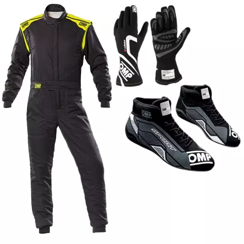 OMP Go Kart Racing Complete Kit With Suit, Shoes, And Gloves Digital Printed Level 2 Suit