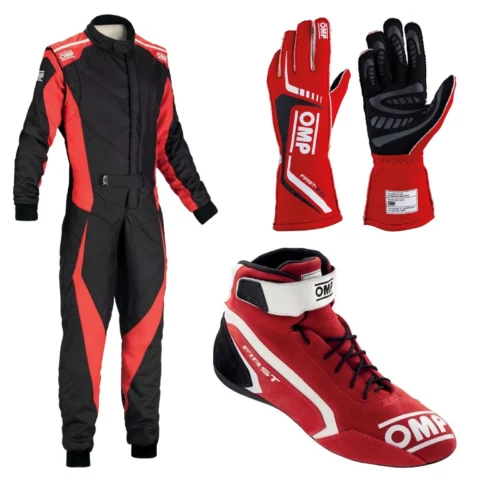 OMP Go Kart Racing Complete Kit Suit, Shoes, And Gloves Digital Printed Level 2 Suit