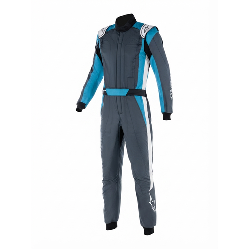 alpinestars kmx9 v2 dark gray cyan blue white karting suit professional racing gear level 2 certified race overalls protective track suit motorsport clothing alpinestars kmx9 v2 dark gray cyan blue white karting suit professional racing gear level 2 certified race overalls protective track suit motorsport clothing